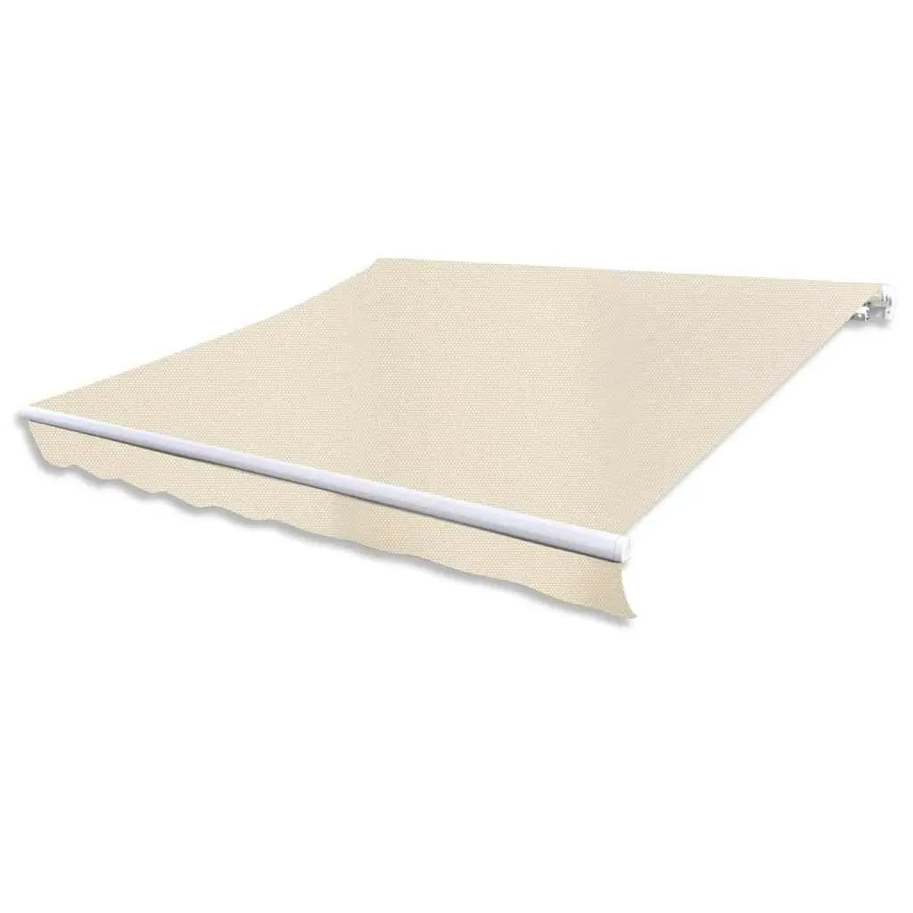 Folding Awning Manual Operation 300cm Outdoor Patio Garden Shade Cream