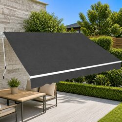 Manual Folding Awning 450cm Anthracite Garden Patio Outdoor Window Door Shade