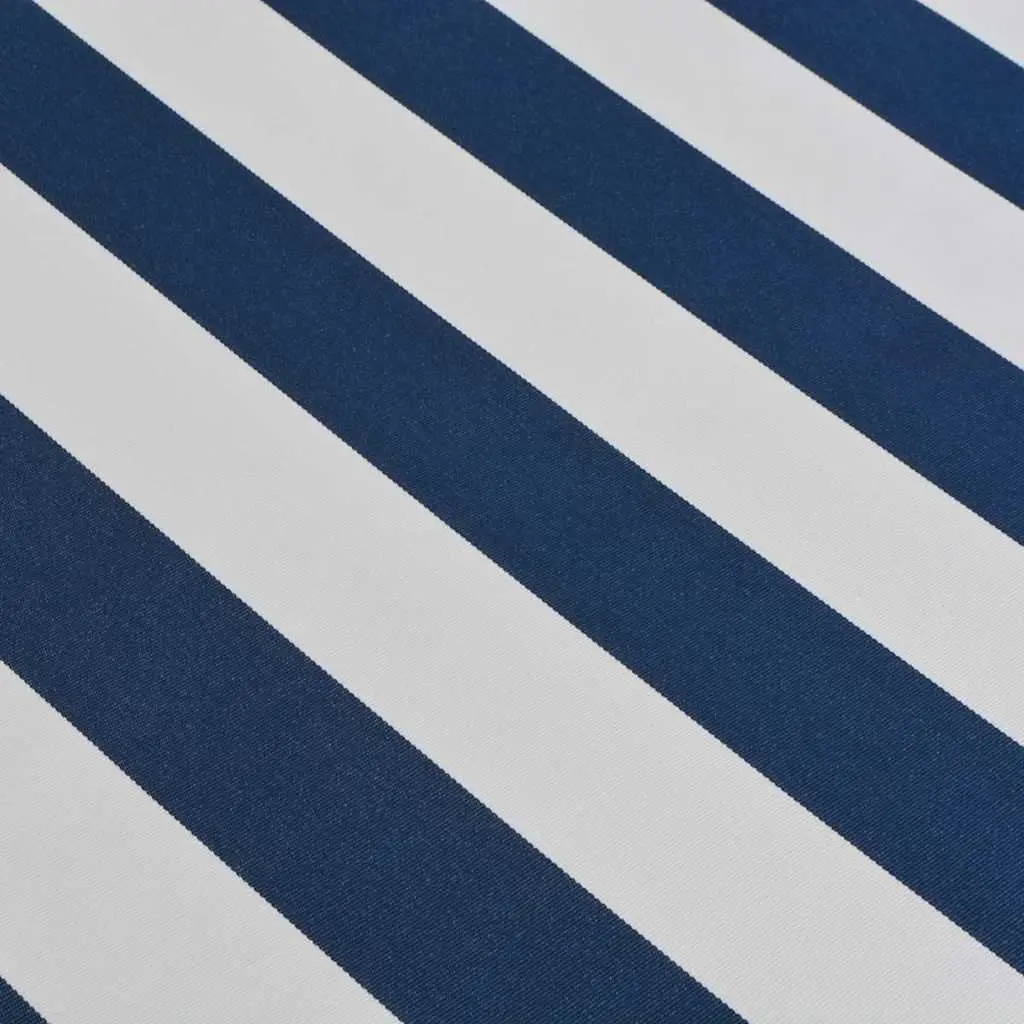 Folding Awning Manual Garden Patio Shade 400cm Blue White