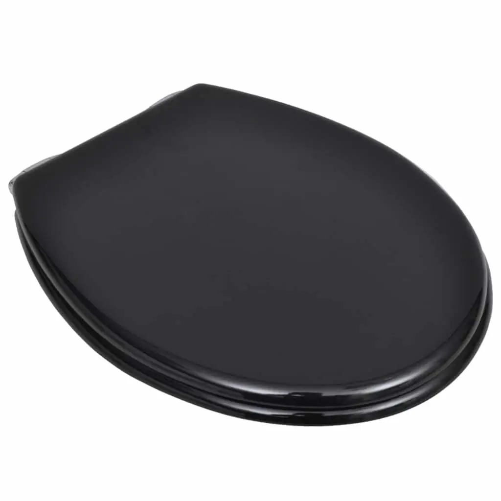 Black MDF Toilet Seats with Soft Close Lids 2 Pack for Bathroom Fixtures