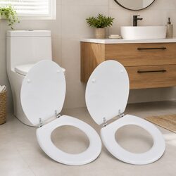 Reliable White Toilet Seats with Lids - 2 pcs Set