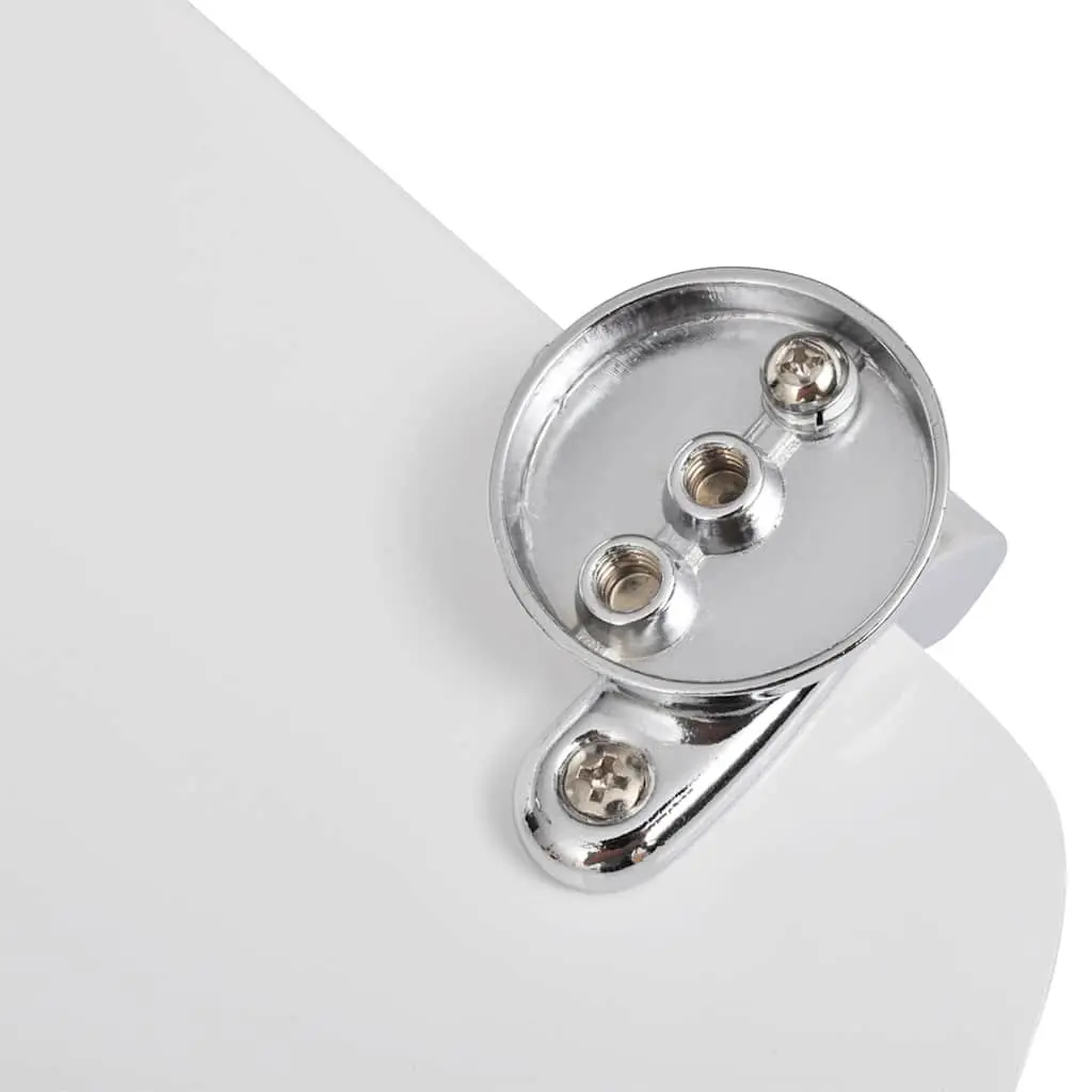 Toilet Seats with Lids 2 pcs White MDF Universal Bathroom Fixture Hinges