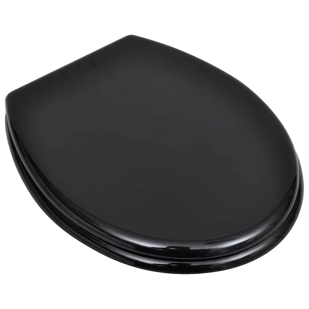 Toilet Seats with Lids 2 Pack Black Universal Bathroom Fixture Easy Install