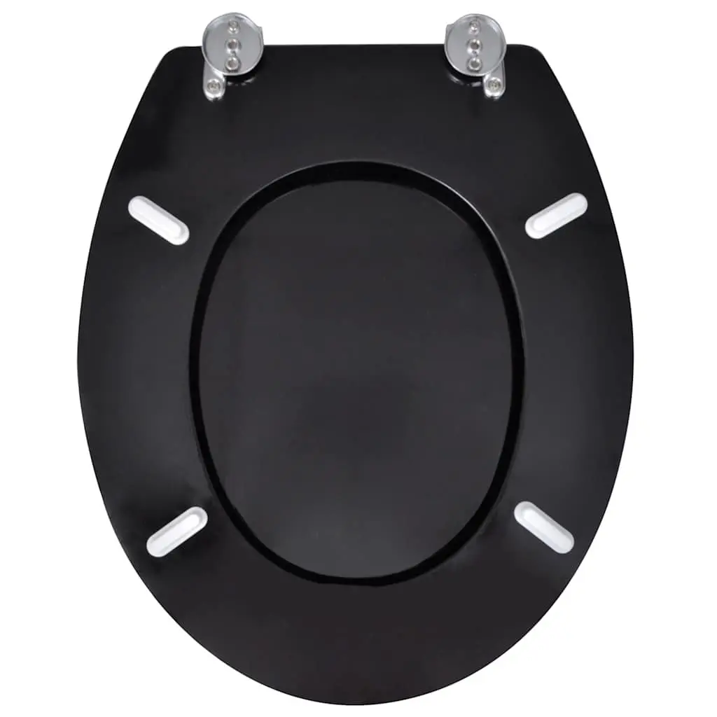 Toilet Seats with Lids 2 Pack Black Universal Bathroom Fixture Easy Install