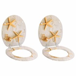 Value-Driven Sea Star Toilet Seats with Lids - Set of 2