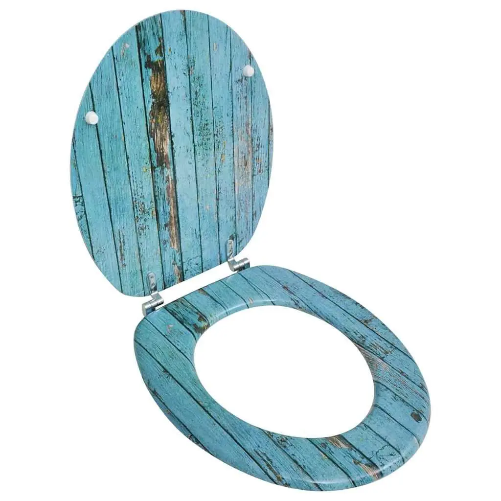 Toilet Seats with Lids 2 pcs MDF Multicolour Bathroom Fixtures