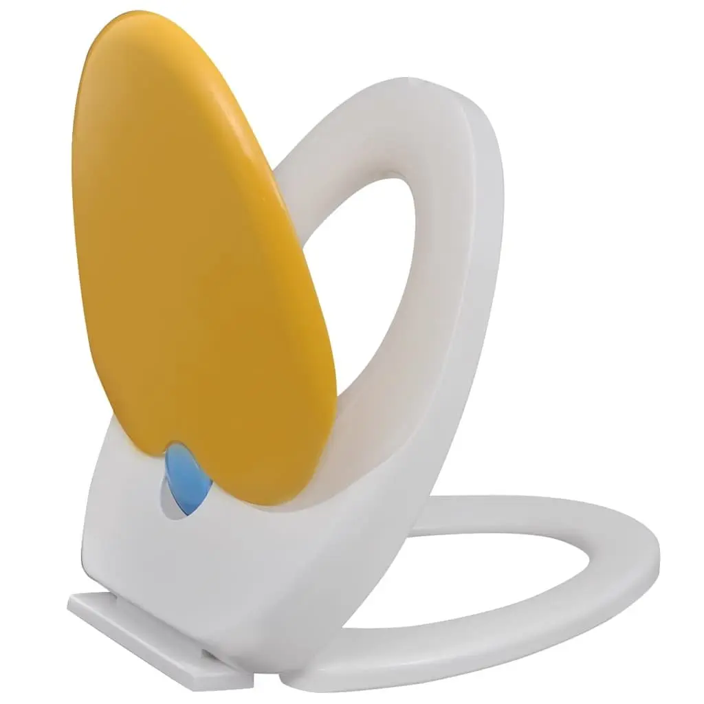 Toilet Seats Soft Close Lids 2 Pack White Yellow Family Kids Adults Bathroom