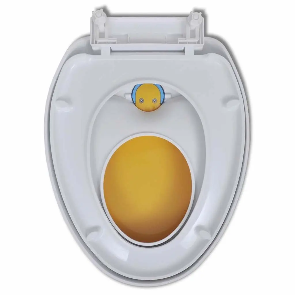 Toilet Seats Soft Close Lids 2 Pack White Yellow Family Kids Adults Bathroom