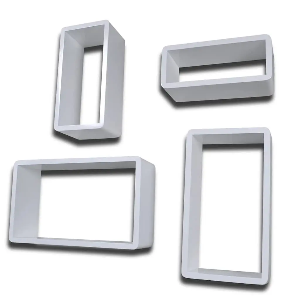 Wall Cube Shelves Set 8 Piece Storage Display White Floating Shelving Home Decor
