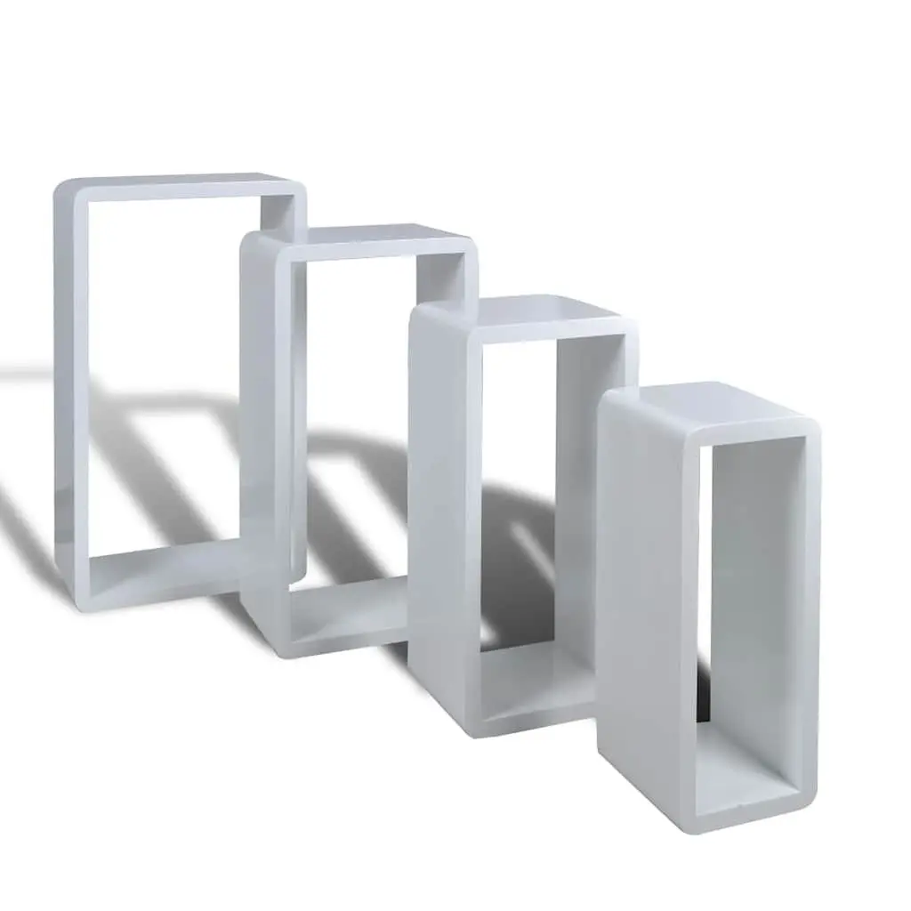 Wall Cube Shelves Set 8 Piece Storage Display White Floating Shelving Home Decor