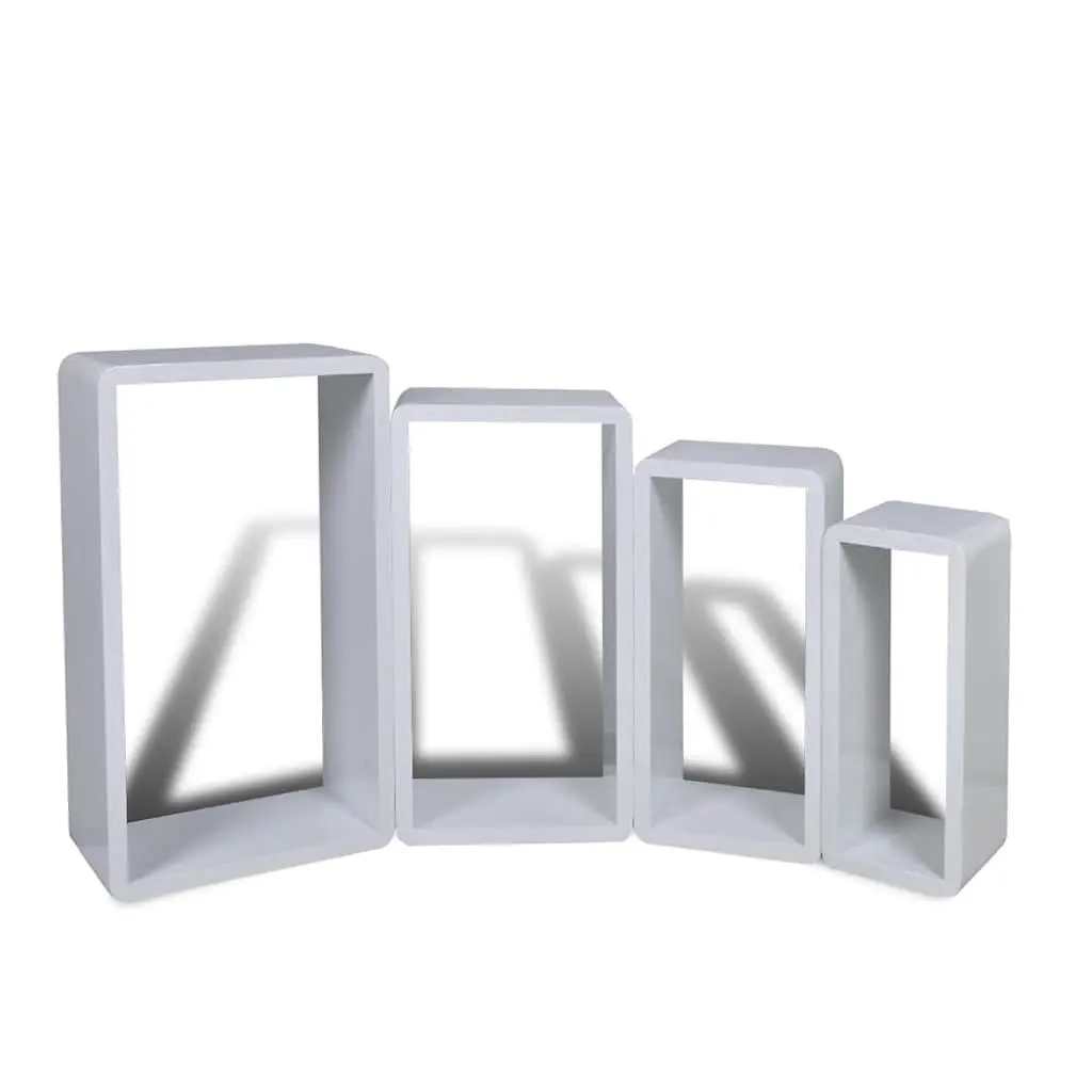Wall Cube Shelves Set 8 Piece Storage Display White Floating Shelving Home Decor