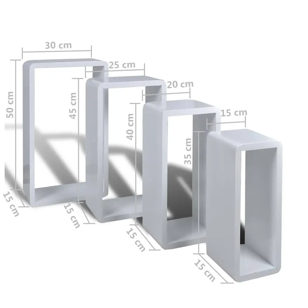 Wall Cube Shelves Set 8 Piece Storage Display White Floating Shelving Home Decor