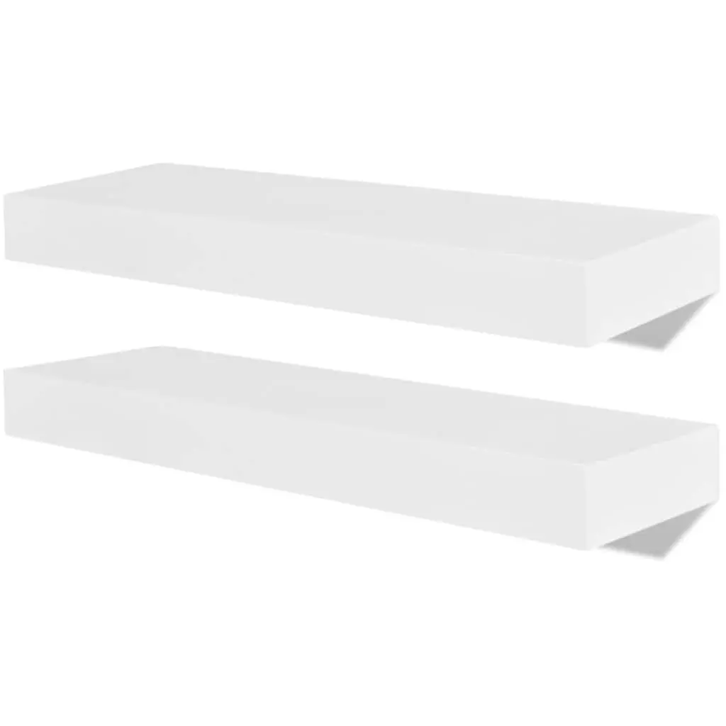 Wall Shelves Display Storage 40cm White Set of 4 Floating Shelves Home Decor