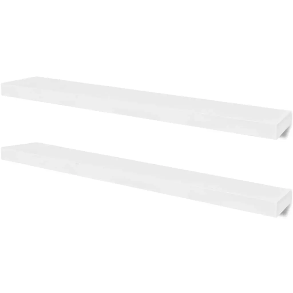 4-Piece White Wall Shelves Set
