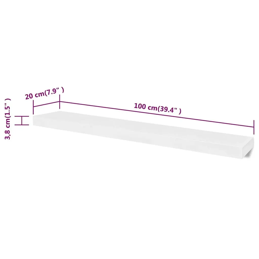 4-Piece White Wall Shelves Set