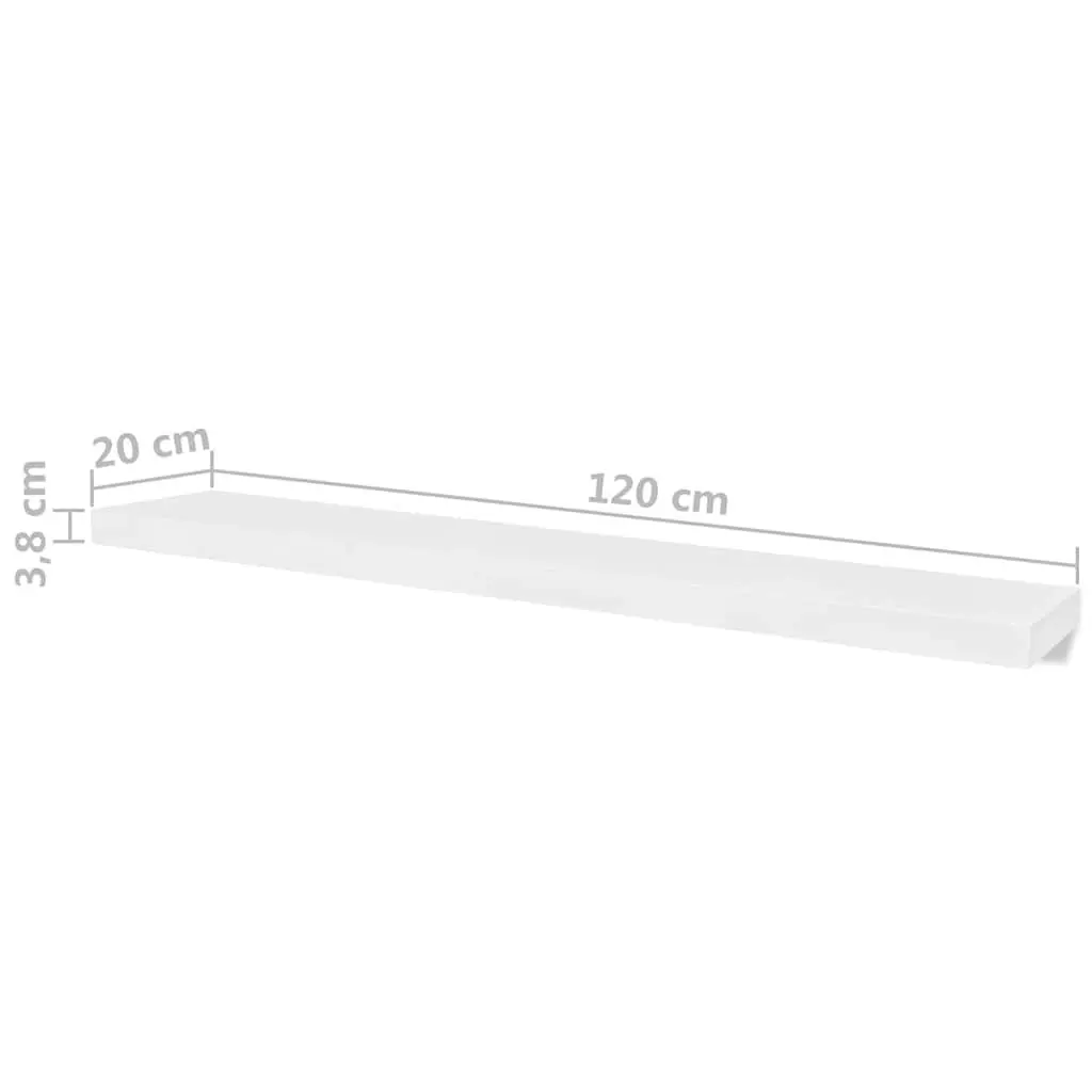 4 White Floating Shelves