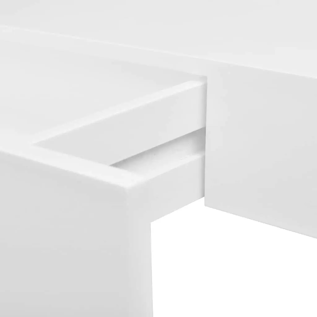 Wall Shelves with Drawer Storage 48cm White Set of 2 for Organizing and Displaying Items
