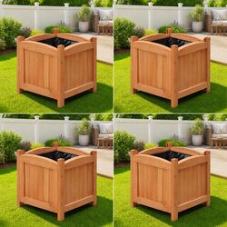 Value-Packed Raised Wooden Planters Set of 4