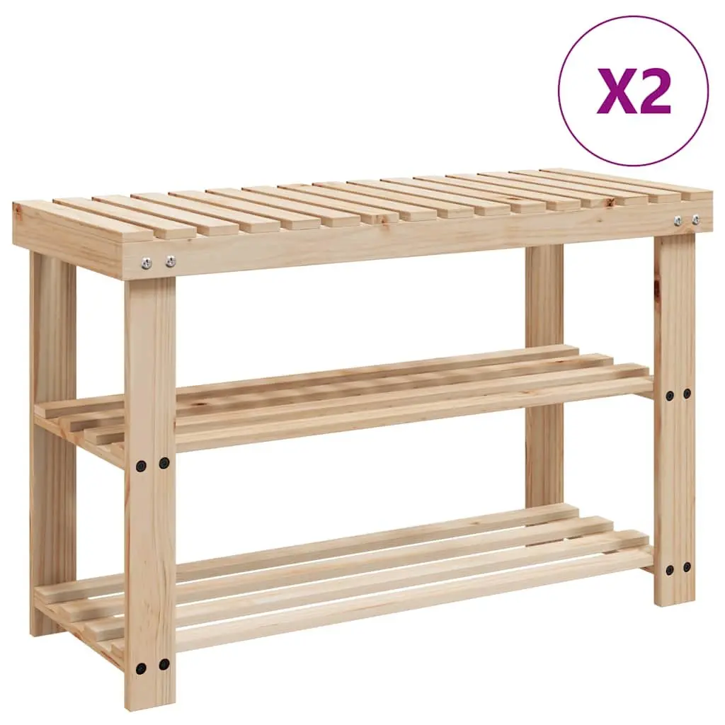 Shoe Rack Bench Storage Organizer 2-in-1 Wooden Entryway Stand Brown