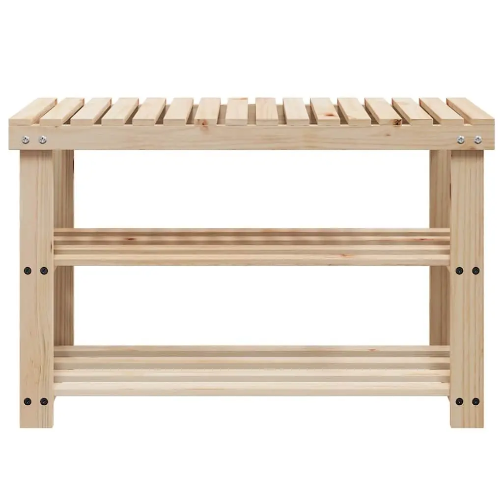 Shoe Rack Bench Storage Organizer 2-in-1 Wooden Entryway Stand Brown