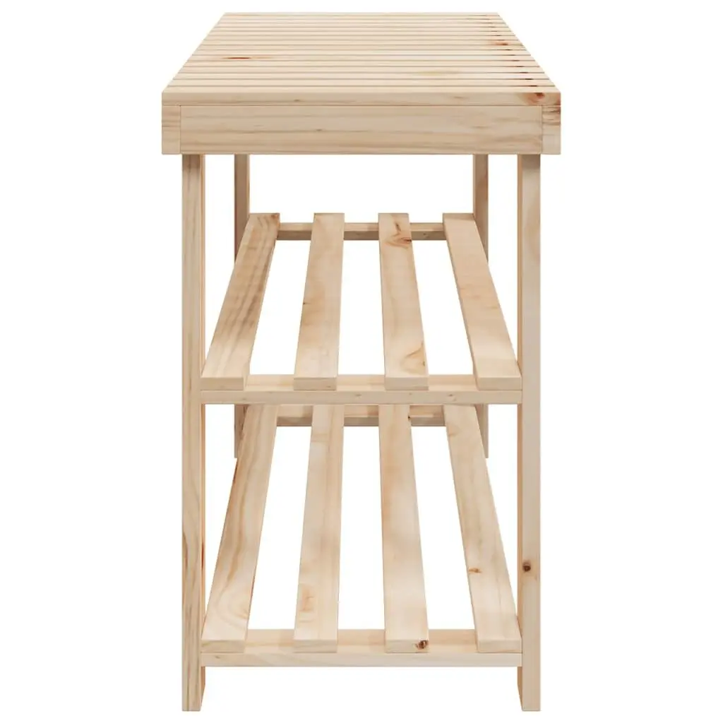 Shoe Rack Bench Storage Organizer 2-in-1 Wooden Entryway Stand Brown