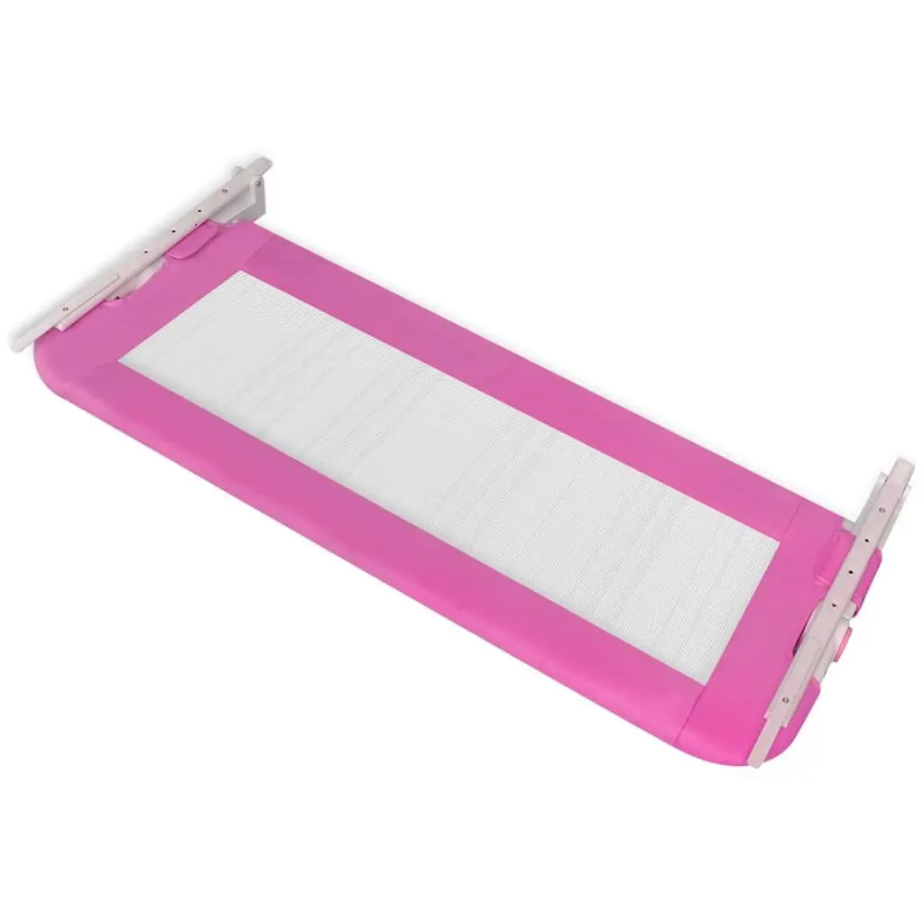 Toddler Bed Rail Safety Guard 102x42 cm Pink 2 pcs Folding Protective Gate