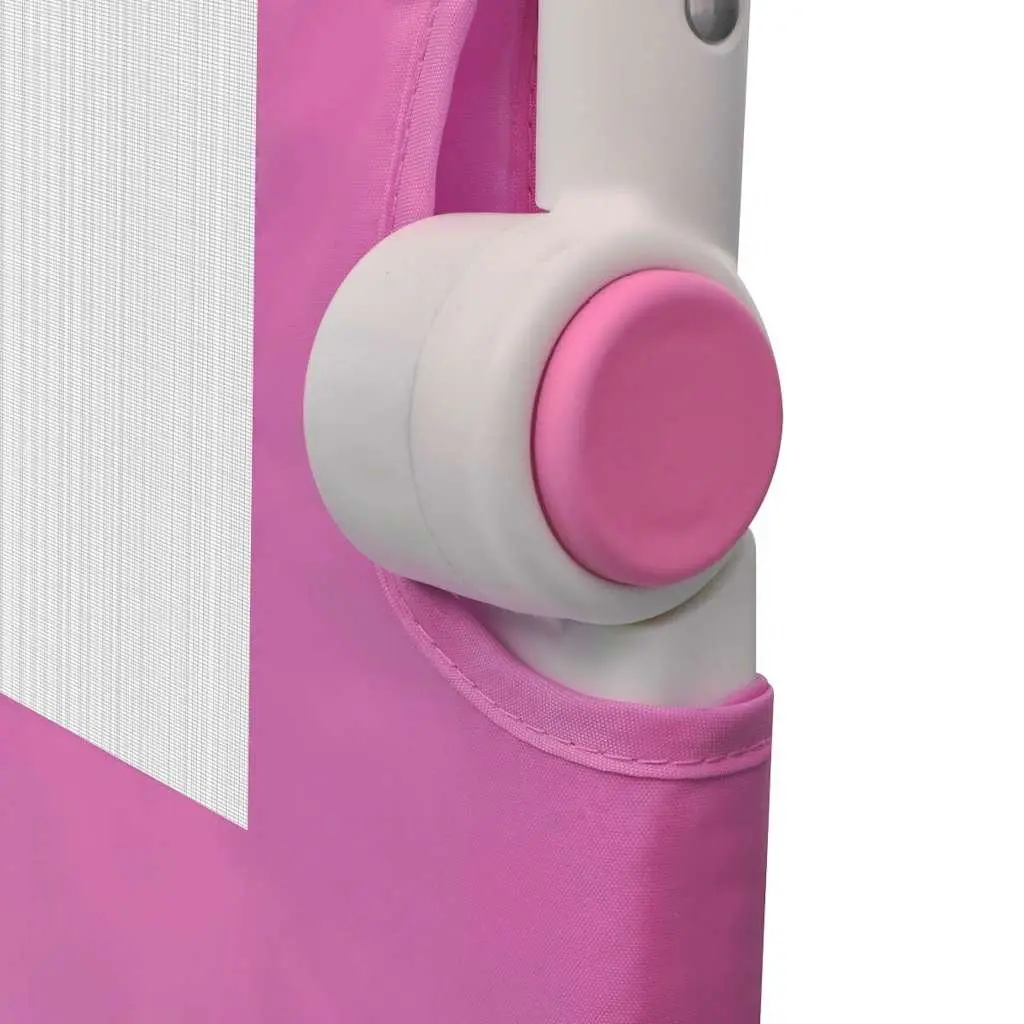 Toddler Bed Rail Safety Guard 102x42 cm Pink 2 pcs Folding Protective Gate