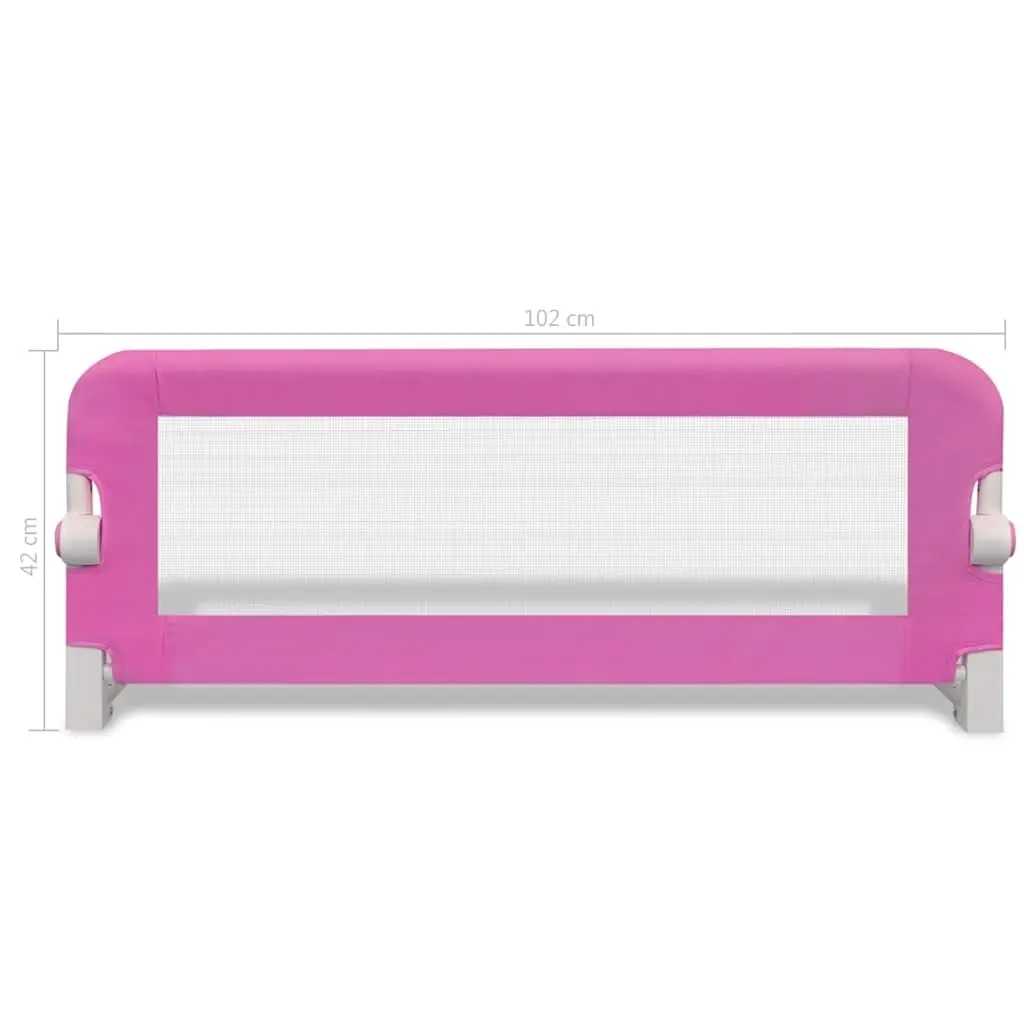 Toddler Bed Rail Safety Guard 102x42 cm Pink 2 pcs Folding Protective Gate