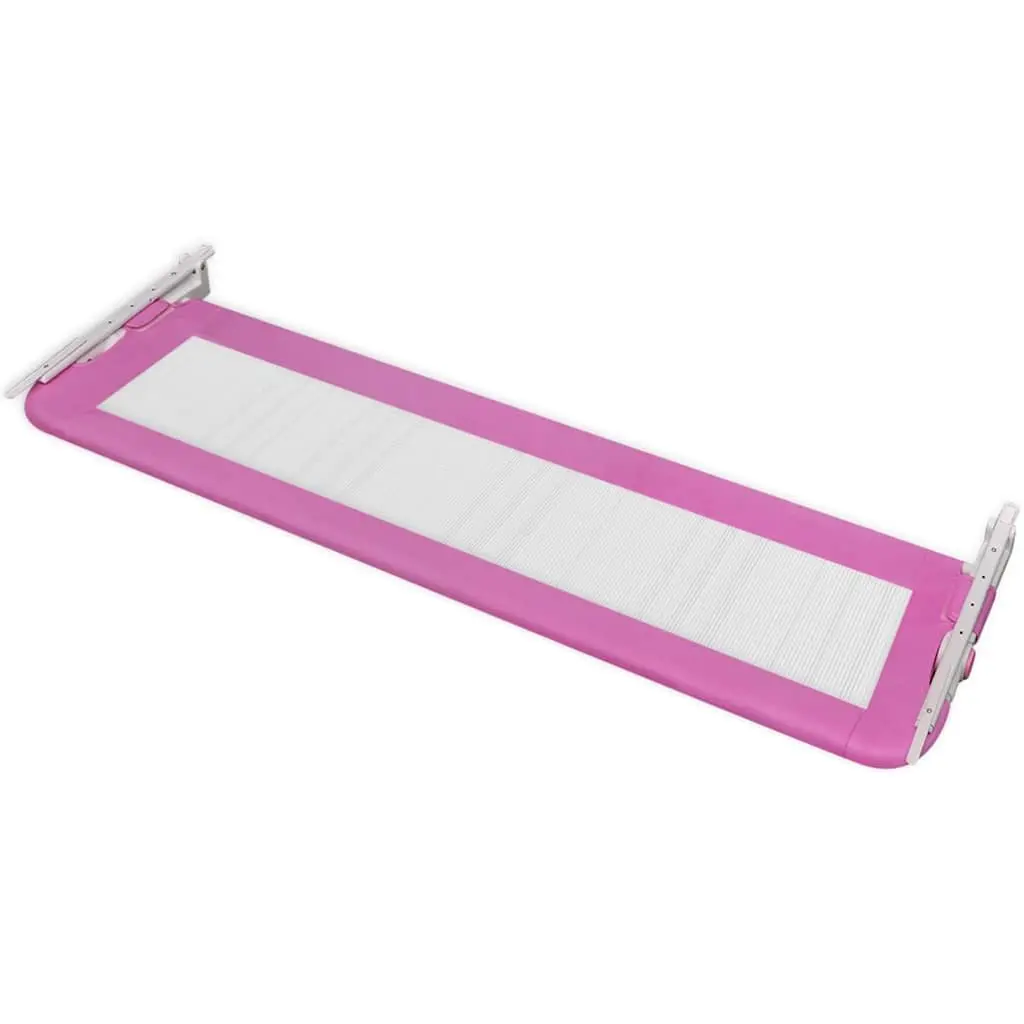 Toddler Safety Bed Rail 2 Pieces Pink 150x42 cm Foldable Protective Guard