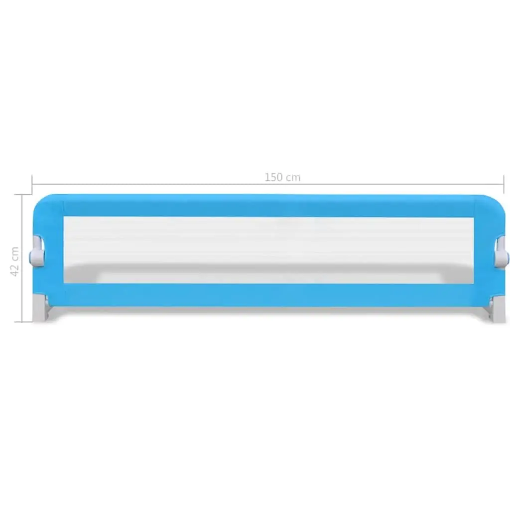 Toddler Safety Bed Rail Protective Guard Foldable 150x42 cm Blue 2 pcs