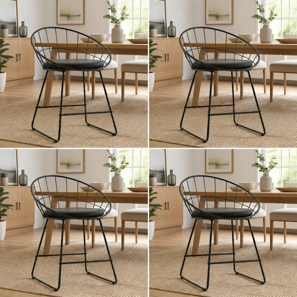 Dining Chairs Set of 4 with Black Frame