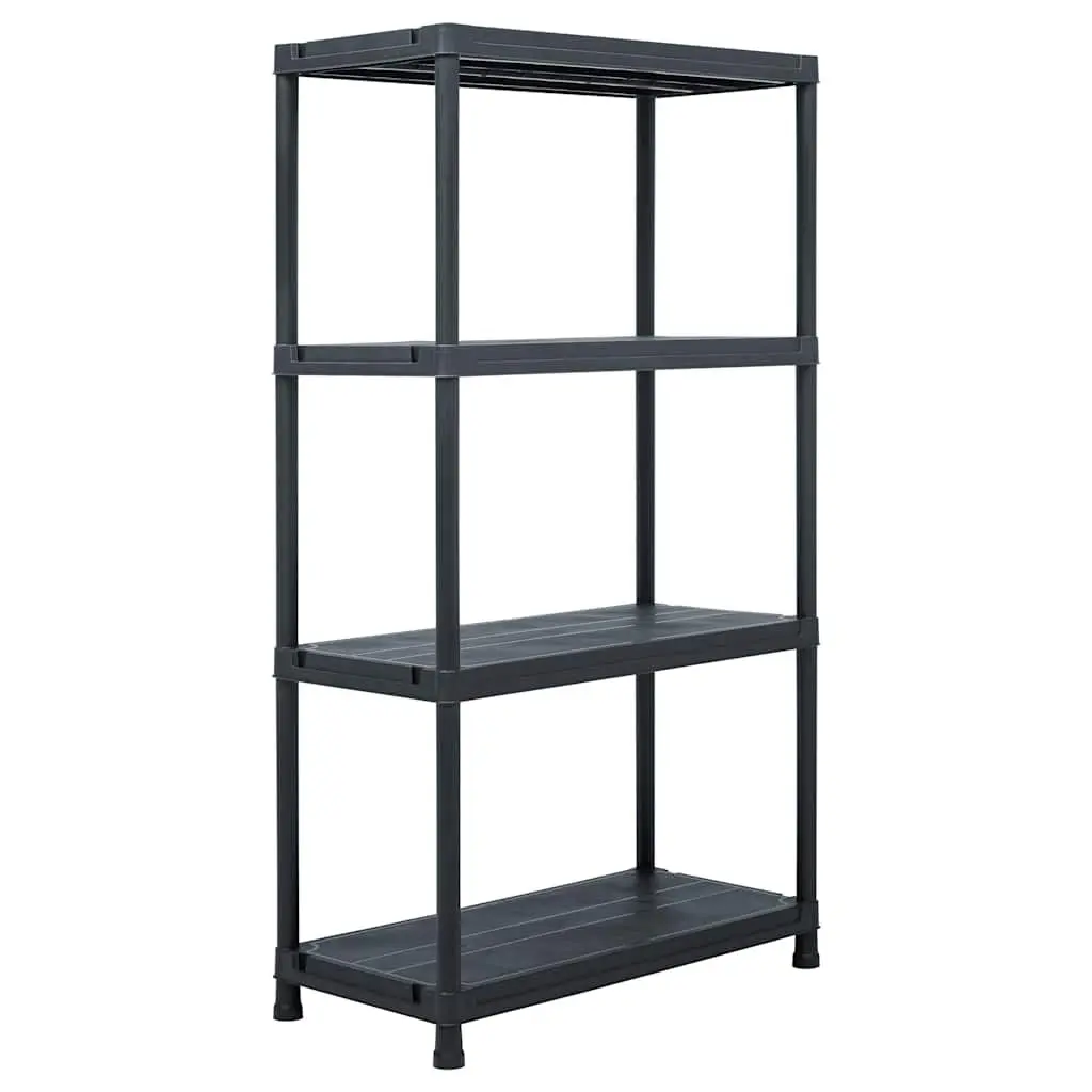 Storage Shelf Rack Organizing Display 60x30x138cm Black Plastic