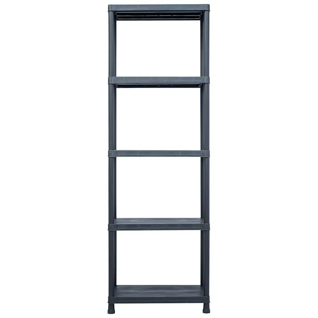 Storage Shelf Racks Black 60x30x180 cm Plastic 5 Piece