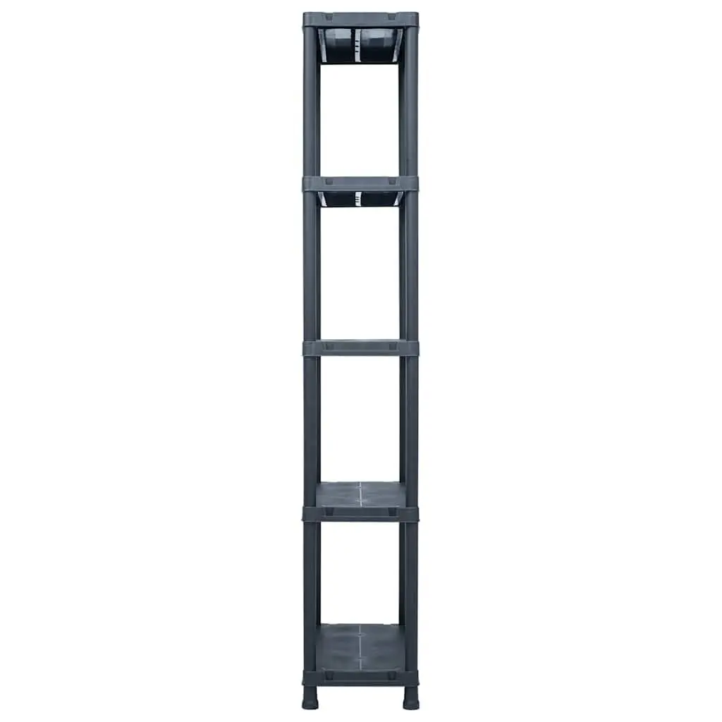 Storage Shelf Racks Black 60x30x180 cm Plastic 5 Piece