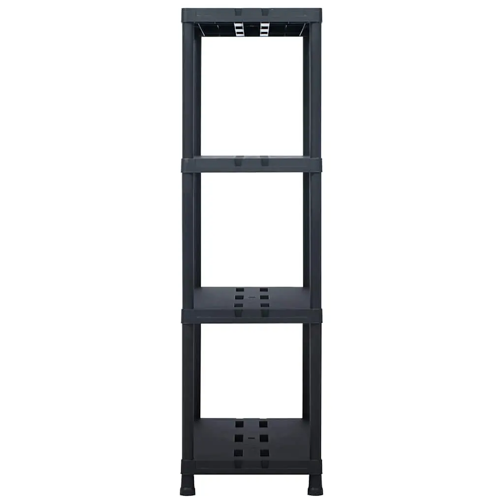 Heavy Duty Storage Shelf Units Black 90x40x138 cm 2 Piece Industrial Shelving Racks for Organizing Home and Outdoor Spaces