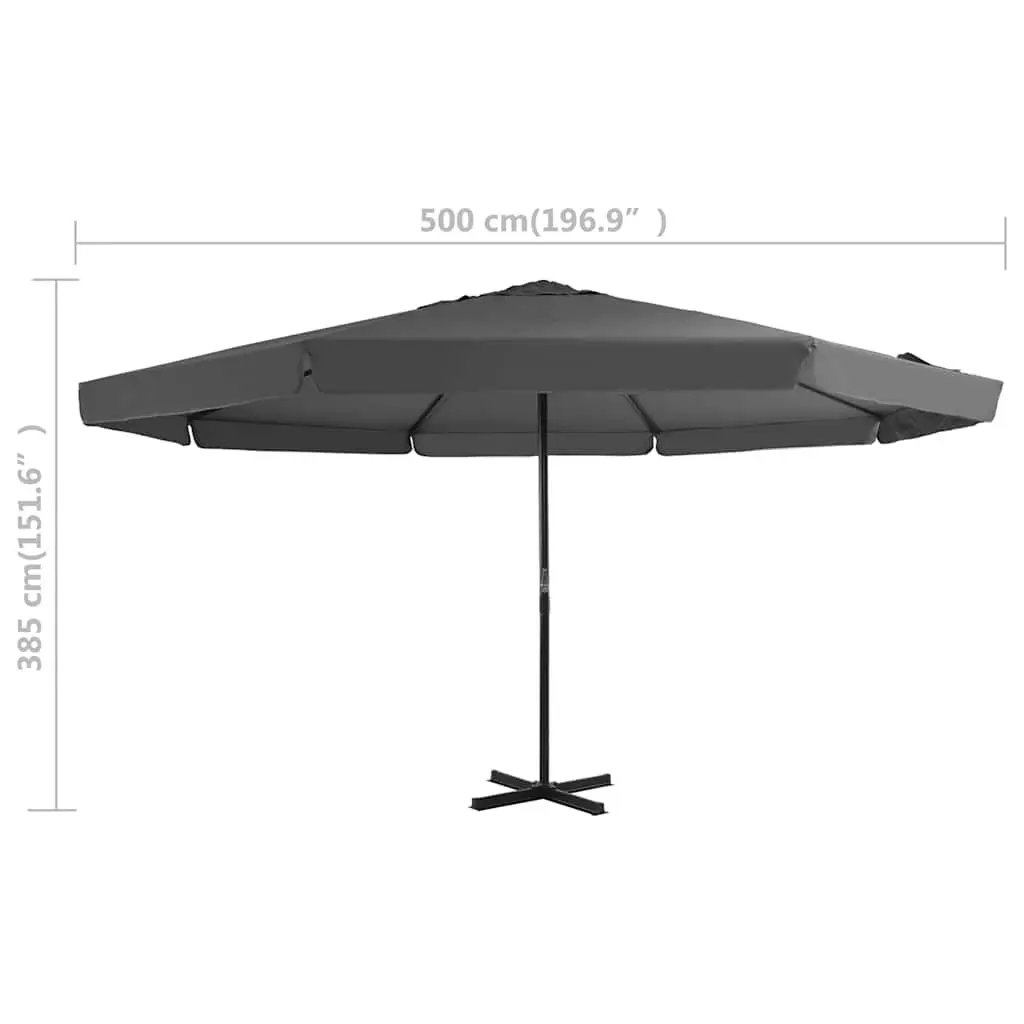 Garden Parasol UV-Resistant Outdoor Umbrella Grey