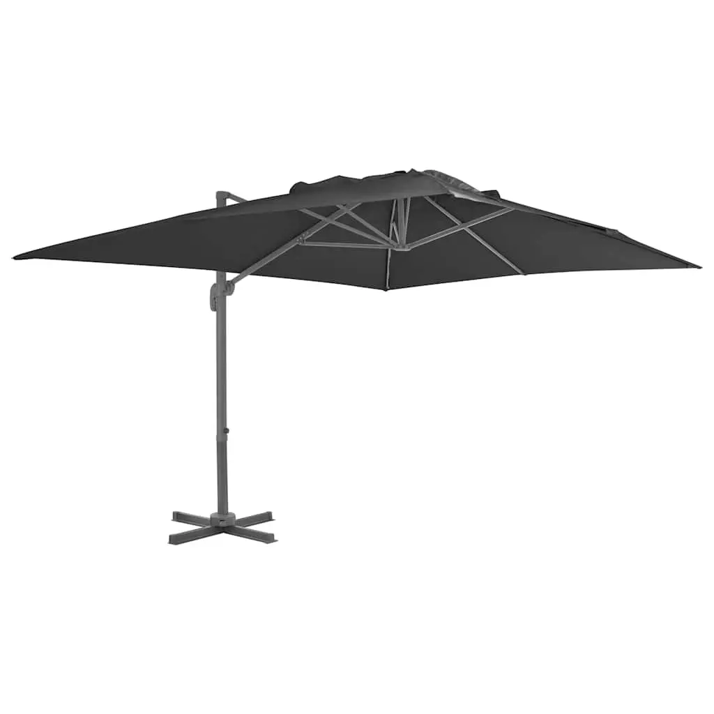 Garden Parasol UV-Resistant Sunshade 360-Degree Tilt Aluminium Frame Grey