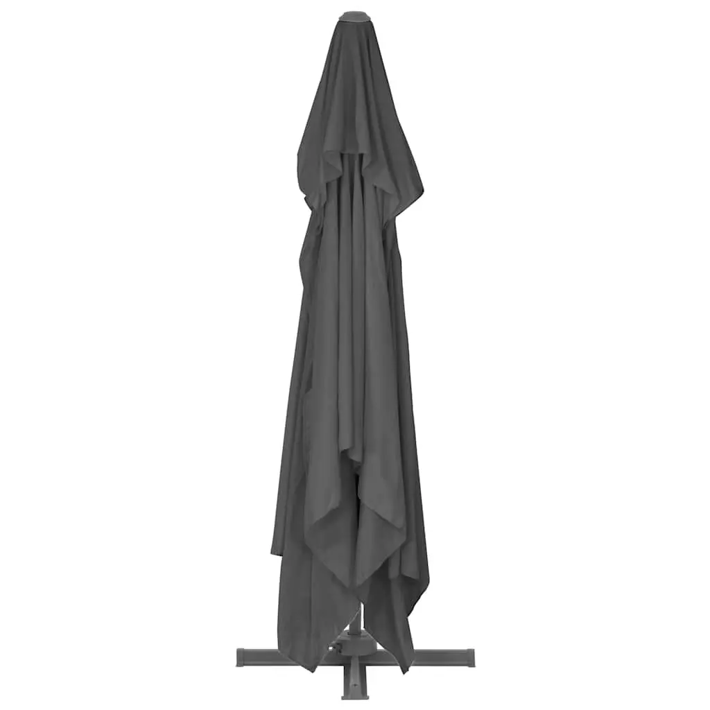 Garden Parasol UV-Resistant Sunshade 360-Degree Tilt Aluminium Frame Grey