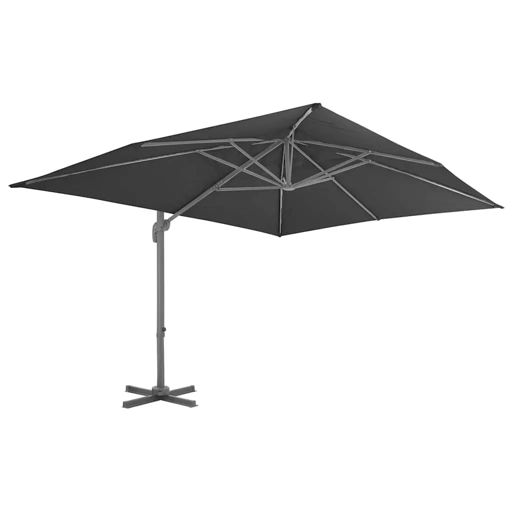 Garden Parasol UV-Resistant Sunshade 360-Degree Tilt Aluminium Frame Grey