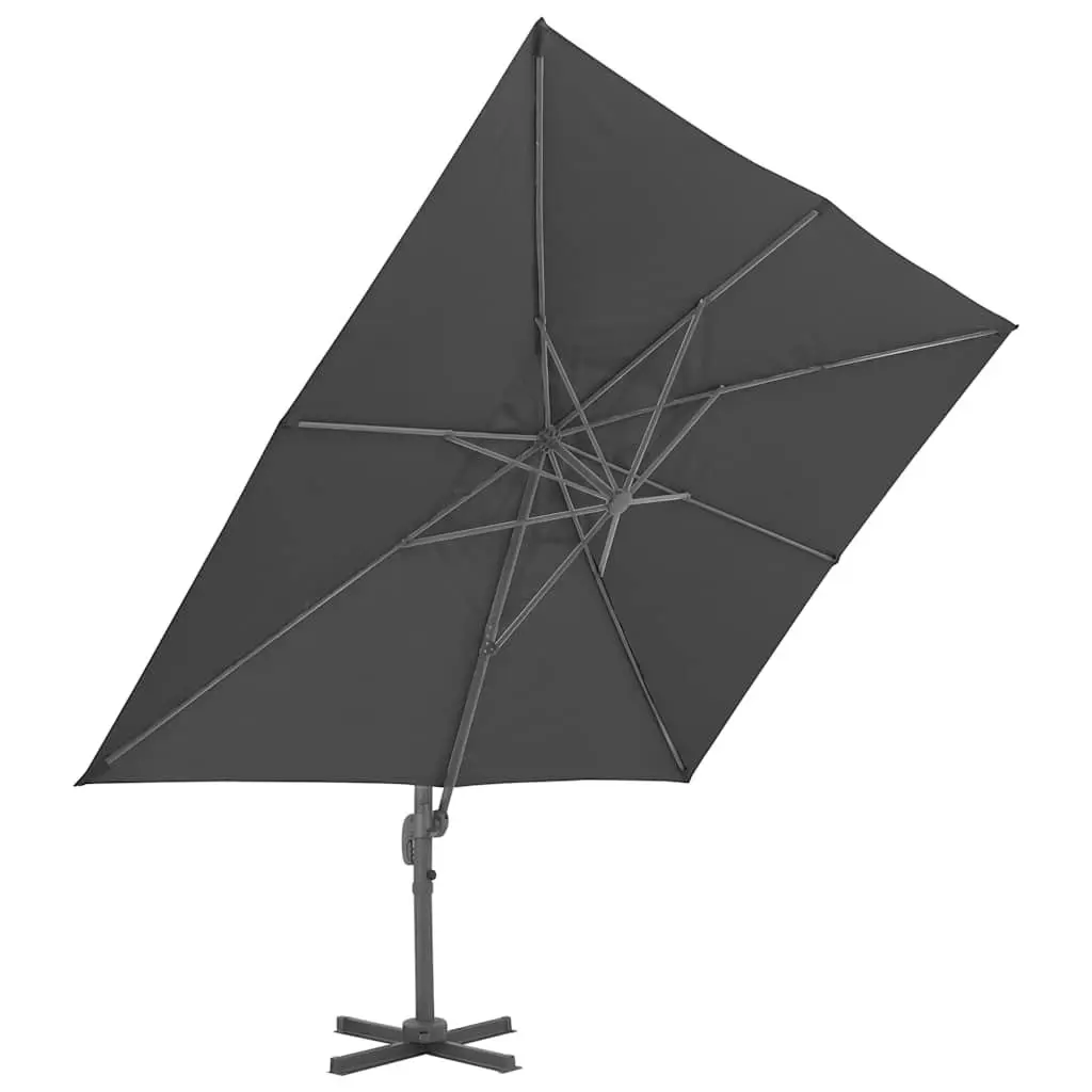 Garden Parasol UV-Resistant Sunshade 360-Degree Tilt Aluminium Frame Grey