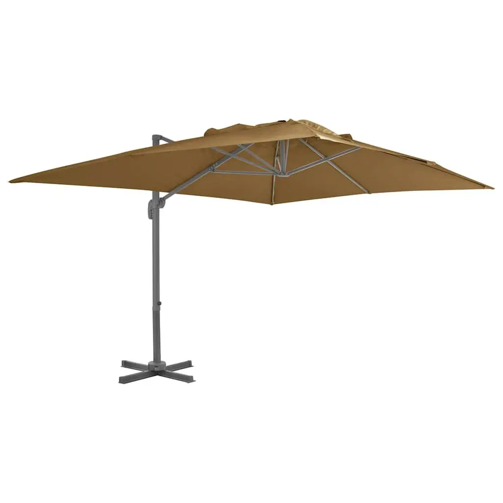 Garden Parasol Outdoor Umbrella Taupe 360 Degree Tilt Rotate Aluminium Frame