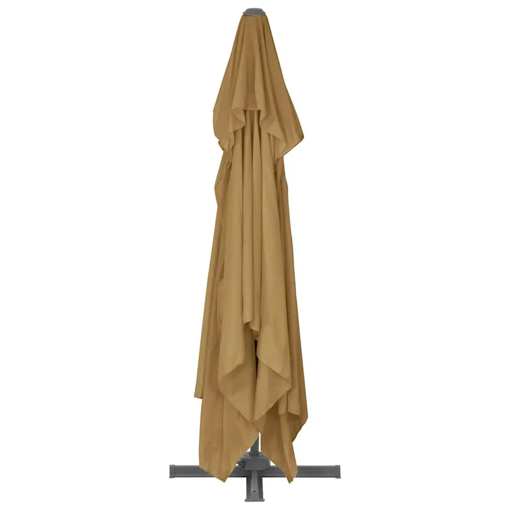 Garden Parasol Outdoor Umbrella Taupe 360 Degree Tilt Rotate Aluminium Frame