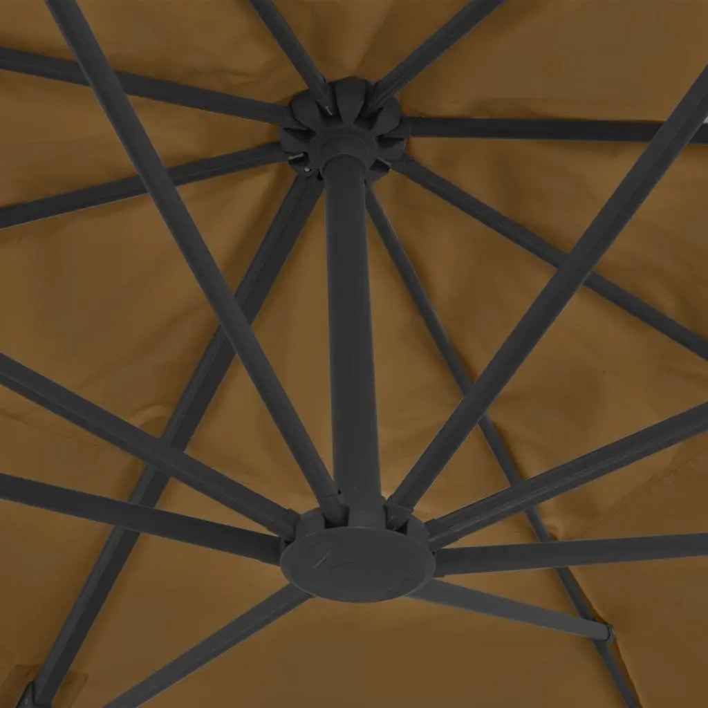 Garden Parasol Outdoor Umbrella Taupe 360 Degree Tilt Rotate Aluminium Frame