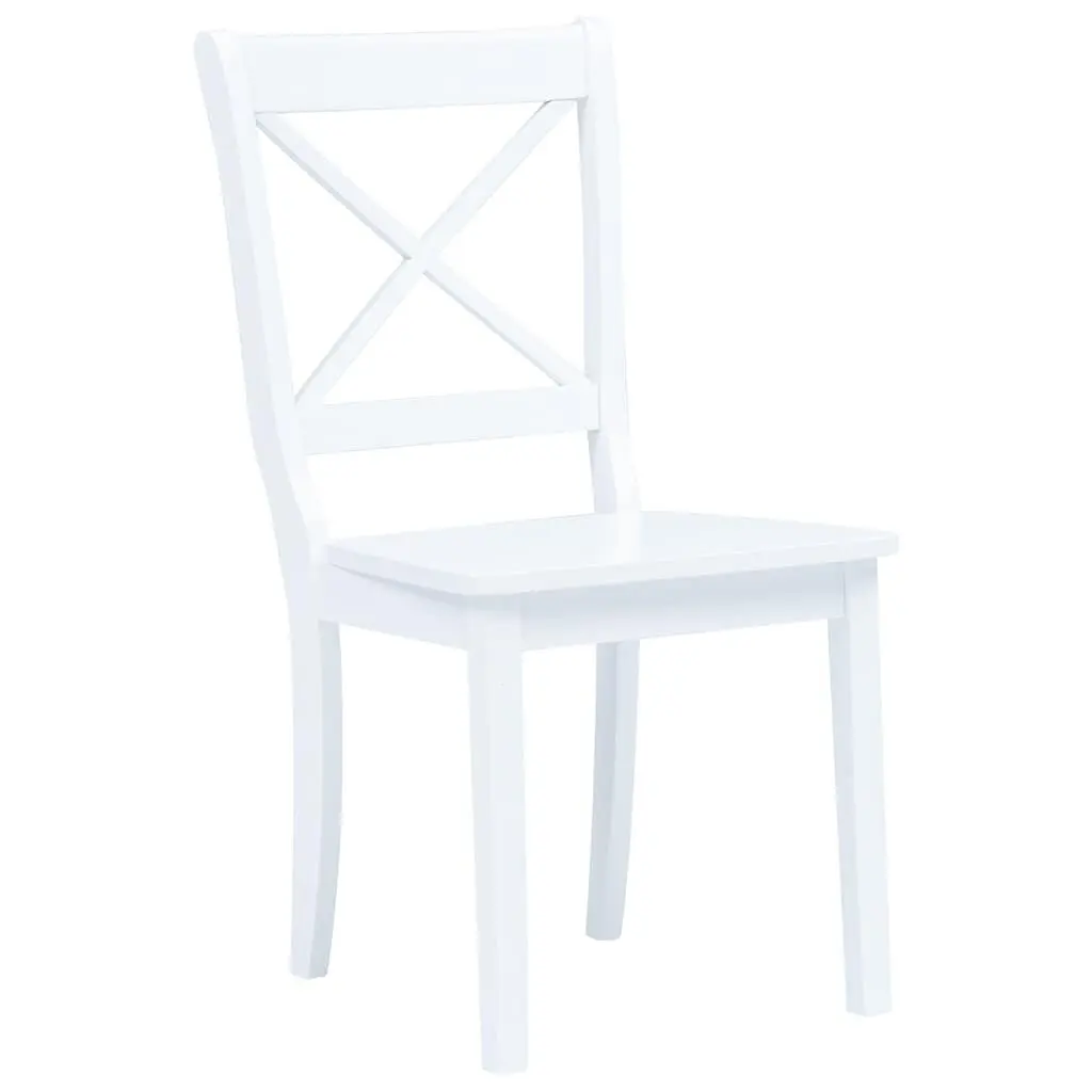 5 Piece Dining Set White Wooden Table and Chairs Kitchen Furniture