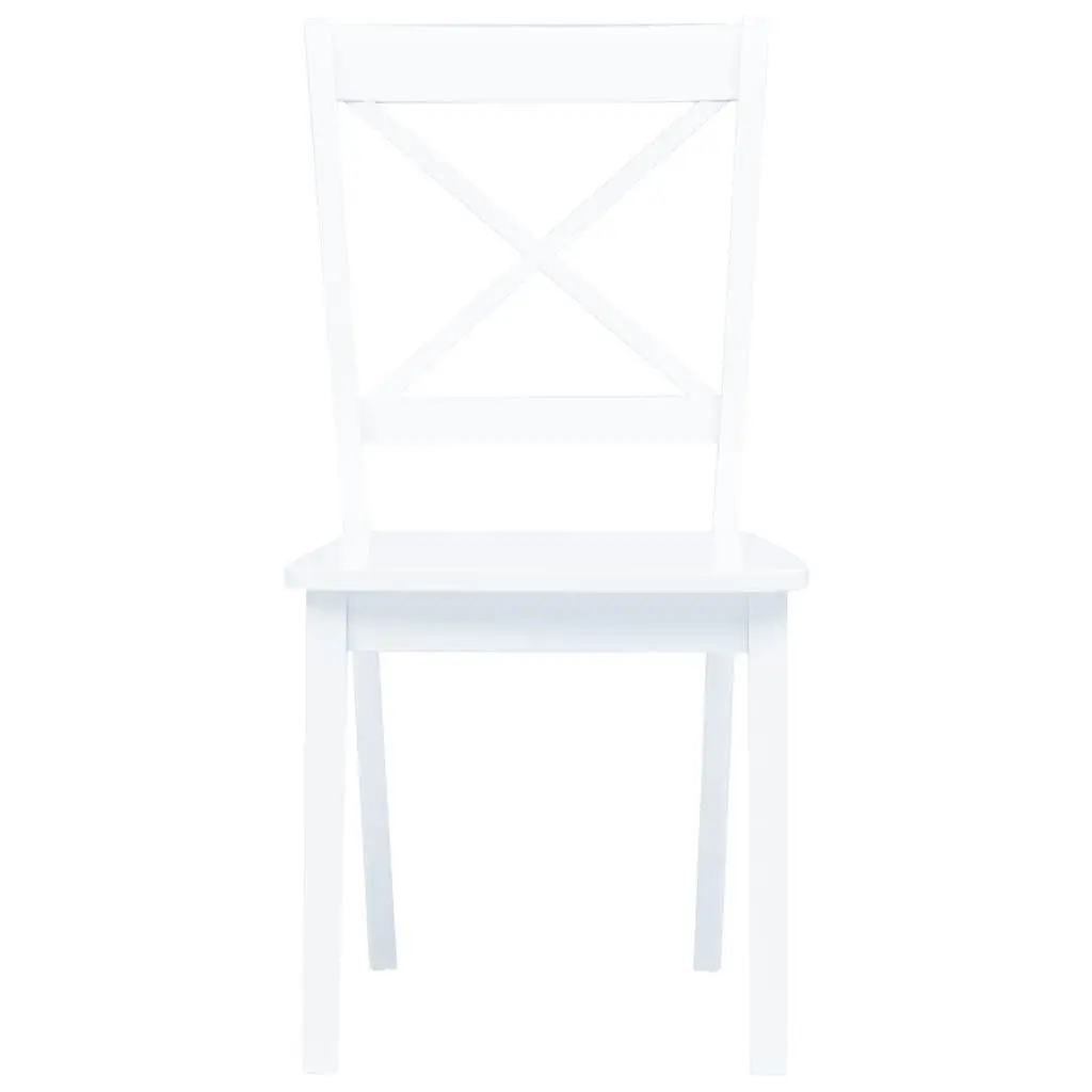 5 Piece Dining Set White Wooden Table and Chairs Kitchen Furniture