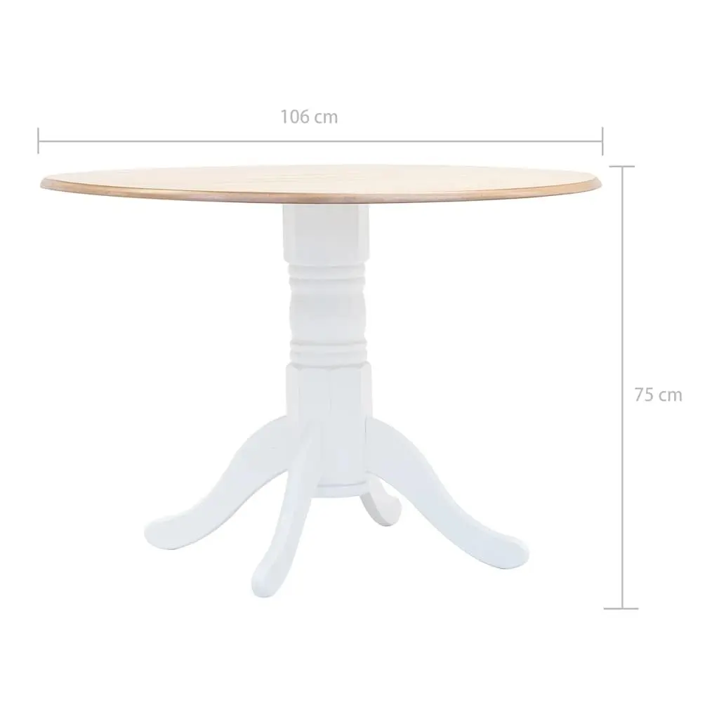 Dining Set White Kitchen Table 4 Chairs Solid Rubber Wood 5 Piece