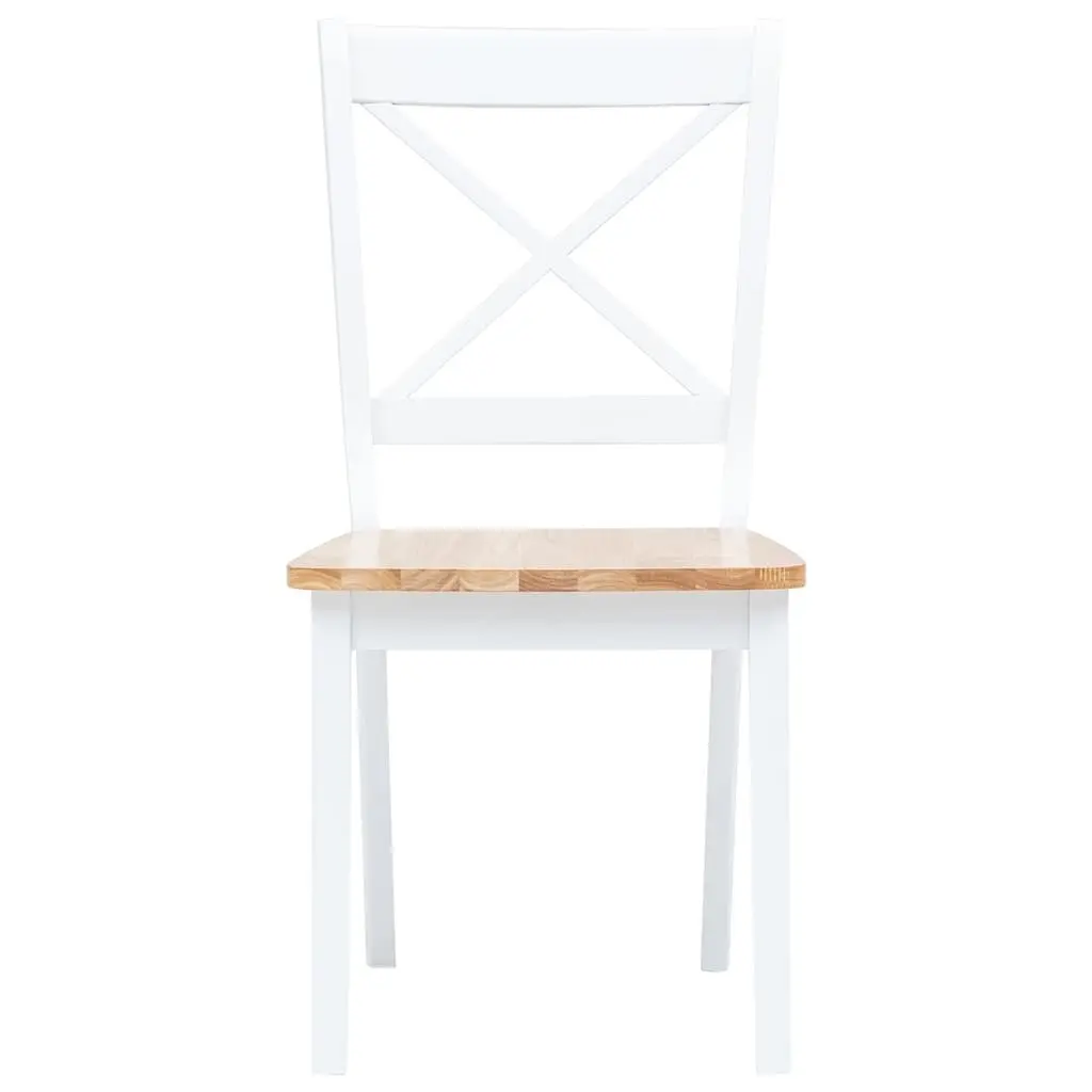 Dining Set White Kitchen Table 4 Chairs Solid Rubber Wood 5 Piece