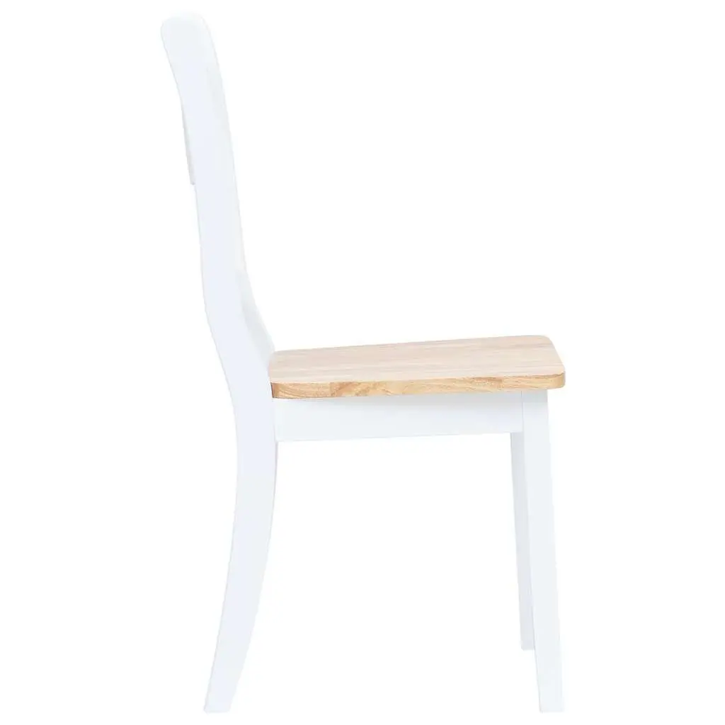 Dining Set White Kitchen Table 4 Chairs Solid Rubber Wood 5 Piece