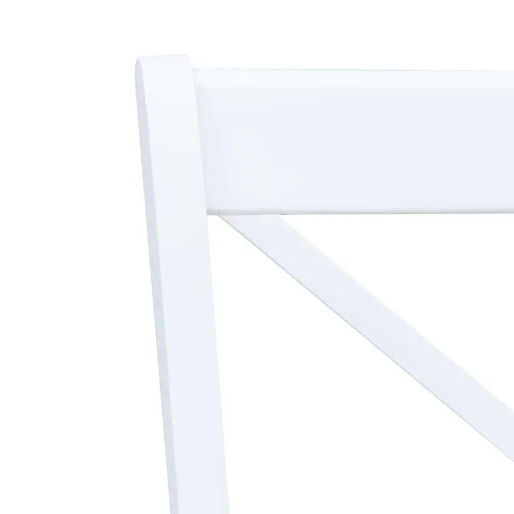 Dining Set White Kitchen Table 4 Chairs Solid Rubber Wood 5 Piece