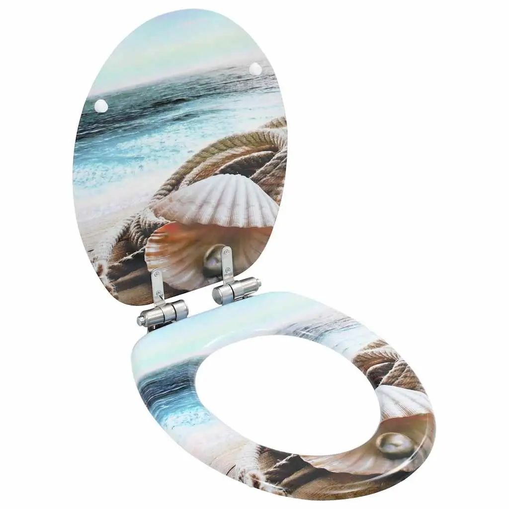 Toilet Seats 2 pcs Soft Close Lids Multicolour Shell Design Bathroom Fixtures